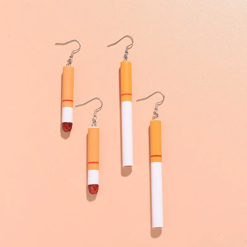 Wholesale Funny Personality Fun Simulation Cigarette Butt Earrings