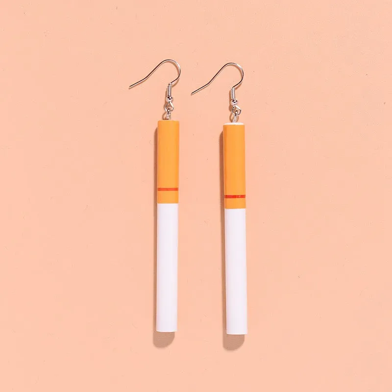 Wholesale Funny Personality Fun Simulation Cigarette Butt Earrings