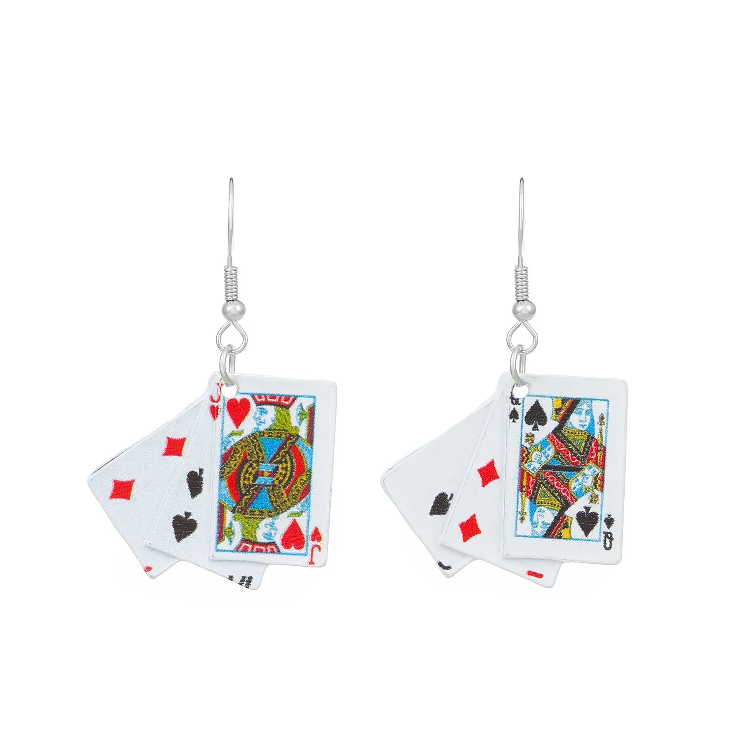 Wholesale Funny Playing Cards Simulation Earrings