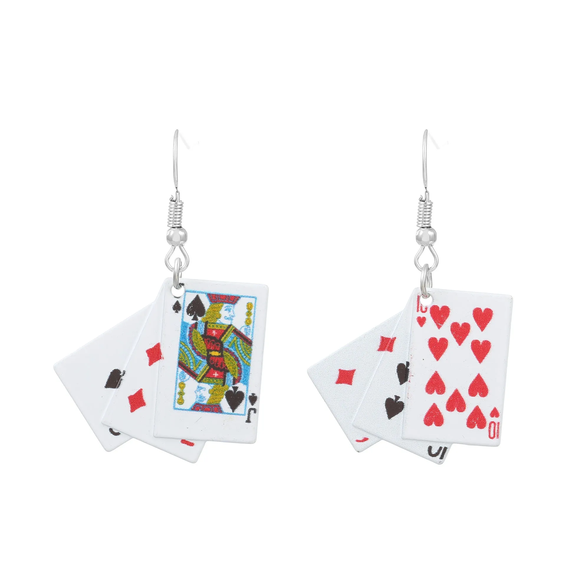 Wholesale Funny Playing Cards Simulation Earrings