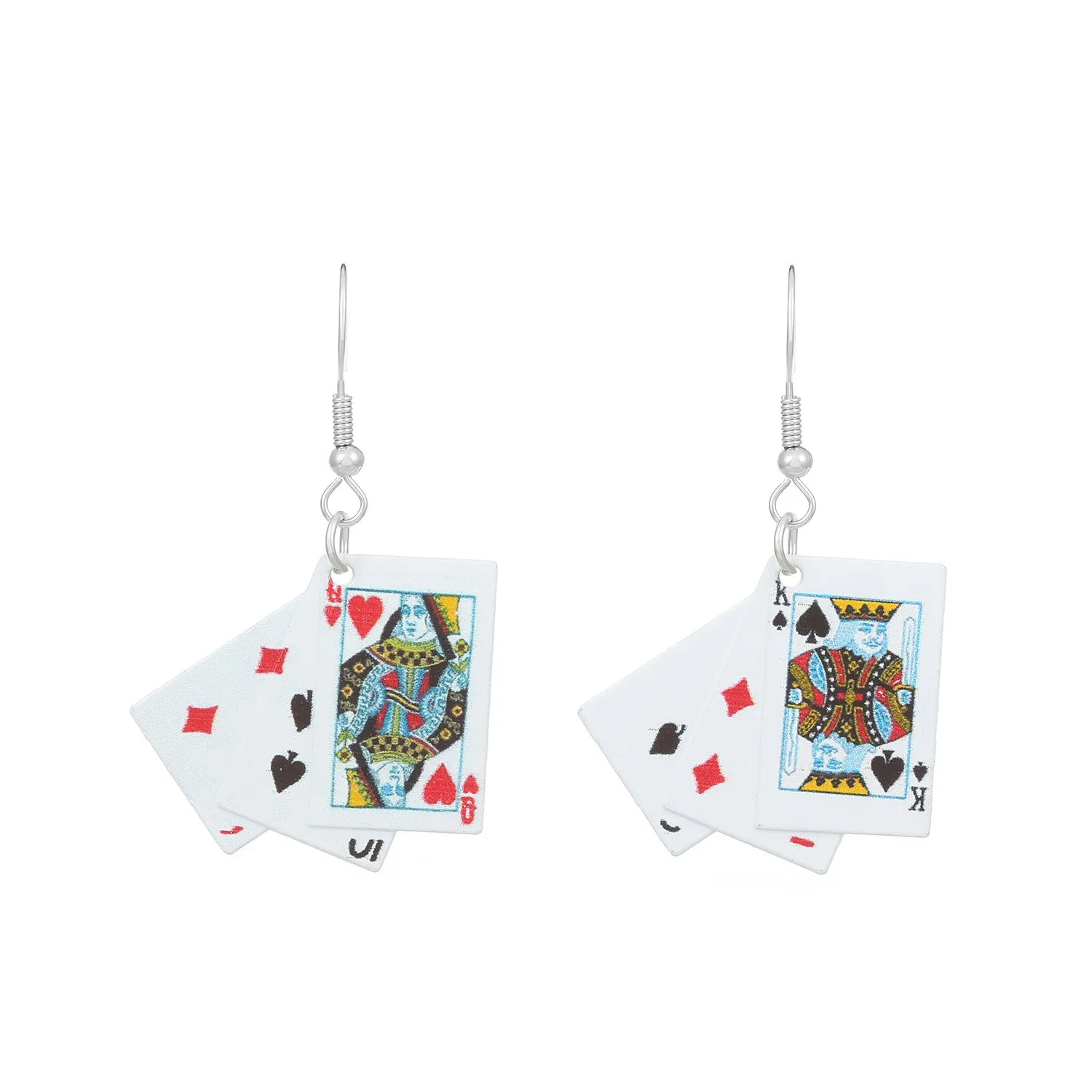 Wholesale Funny Playing Cards Simulation Earrings