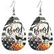 Wholesale Funny Red-haired Clown Horror Series Water Drop Leather Earrings