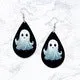 Wholesale Funny Red-haired Clown Horror Series Water Drop Leather Earrings