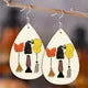 Wholesale Funny Red-haired Clown Horror Series Water Drop Leather Earrings