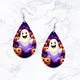 Wholesale Funny Red-haired Clown Horror Series Water Drop Leather Earrings