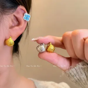 Wholesale Glittering crushed ice earrings light luxury ear clips and hoop