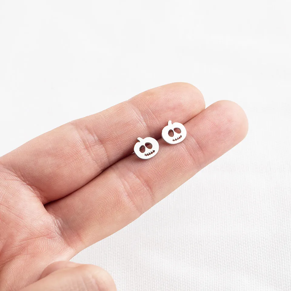 Wholesale Gold and Silver Pumpkin Ghost Stainless Steel Earrings