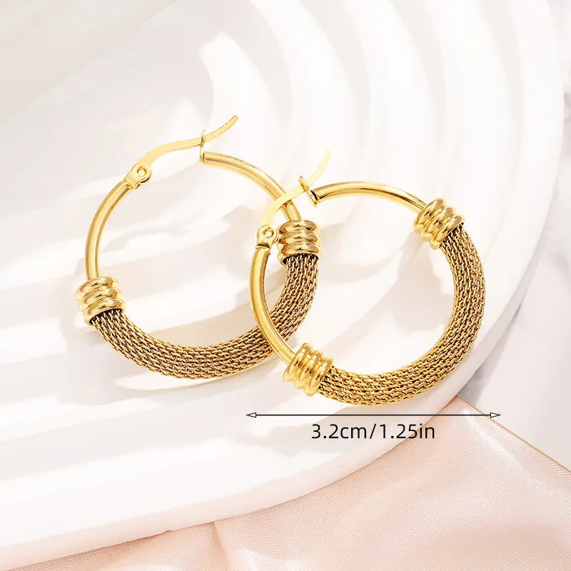 Wholesale gold plated hollow ring earrings