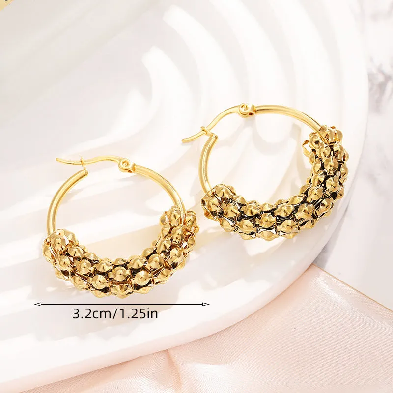 Wholesale gold plated hollow ring earrings