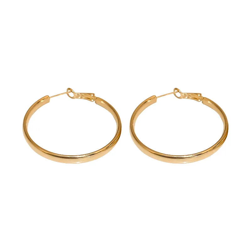 Wholesale Gold Plated Hoop Simple Earrings