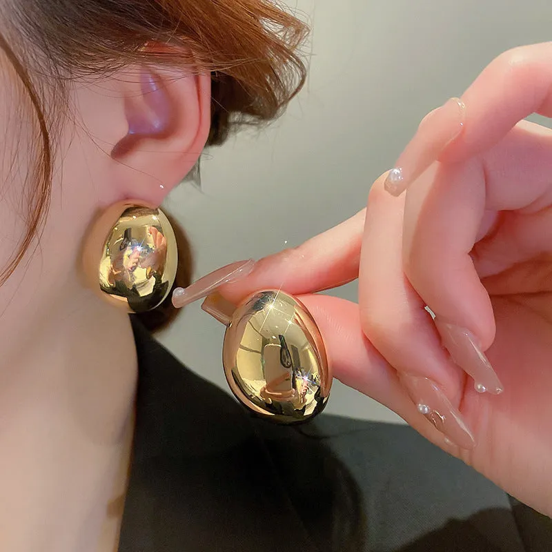 Wholesale Gold-plated silver needle metal hoop earrings long tassel earrings