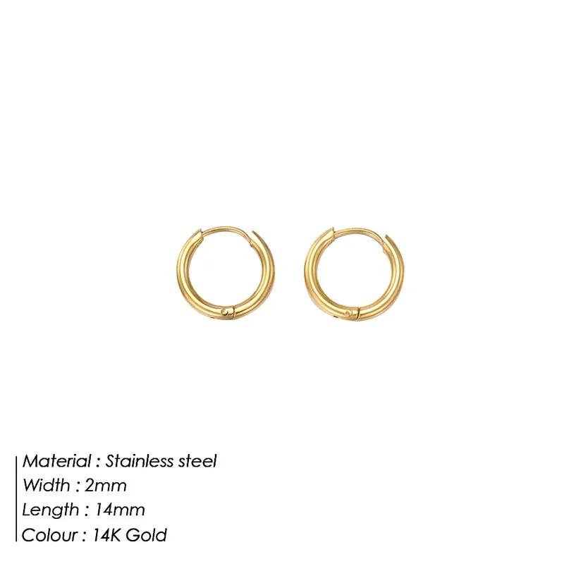 Wholesale Gold-plated stainless steel hoop earrings