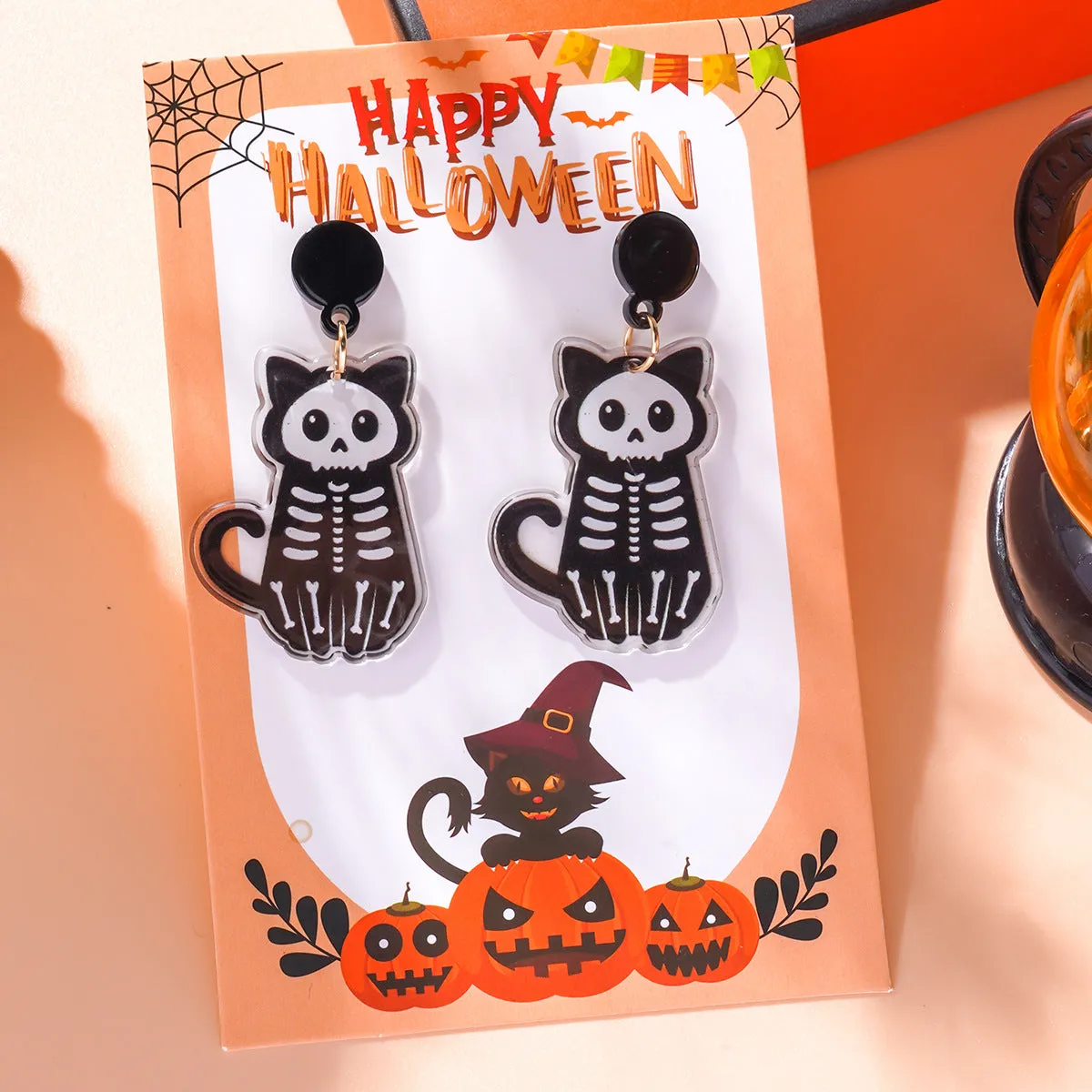 Wholesale Gothic Halloween Creative Funny Cross Pendant Earrings