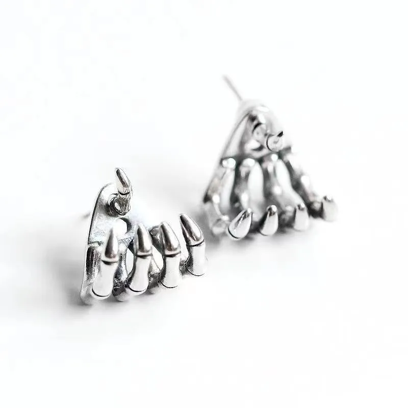 Wholesale Gothic Halloween Retro Skull Alloy Earrings