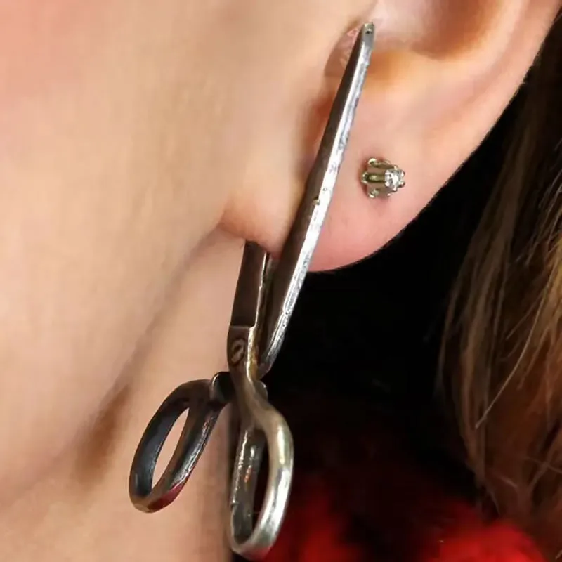 Wholesale Gothic Scissors Alloy Earrings