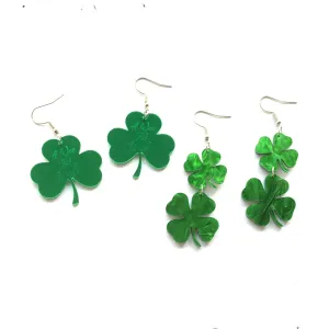 Wholesale Green Clover Leaf Earrings