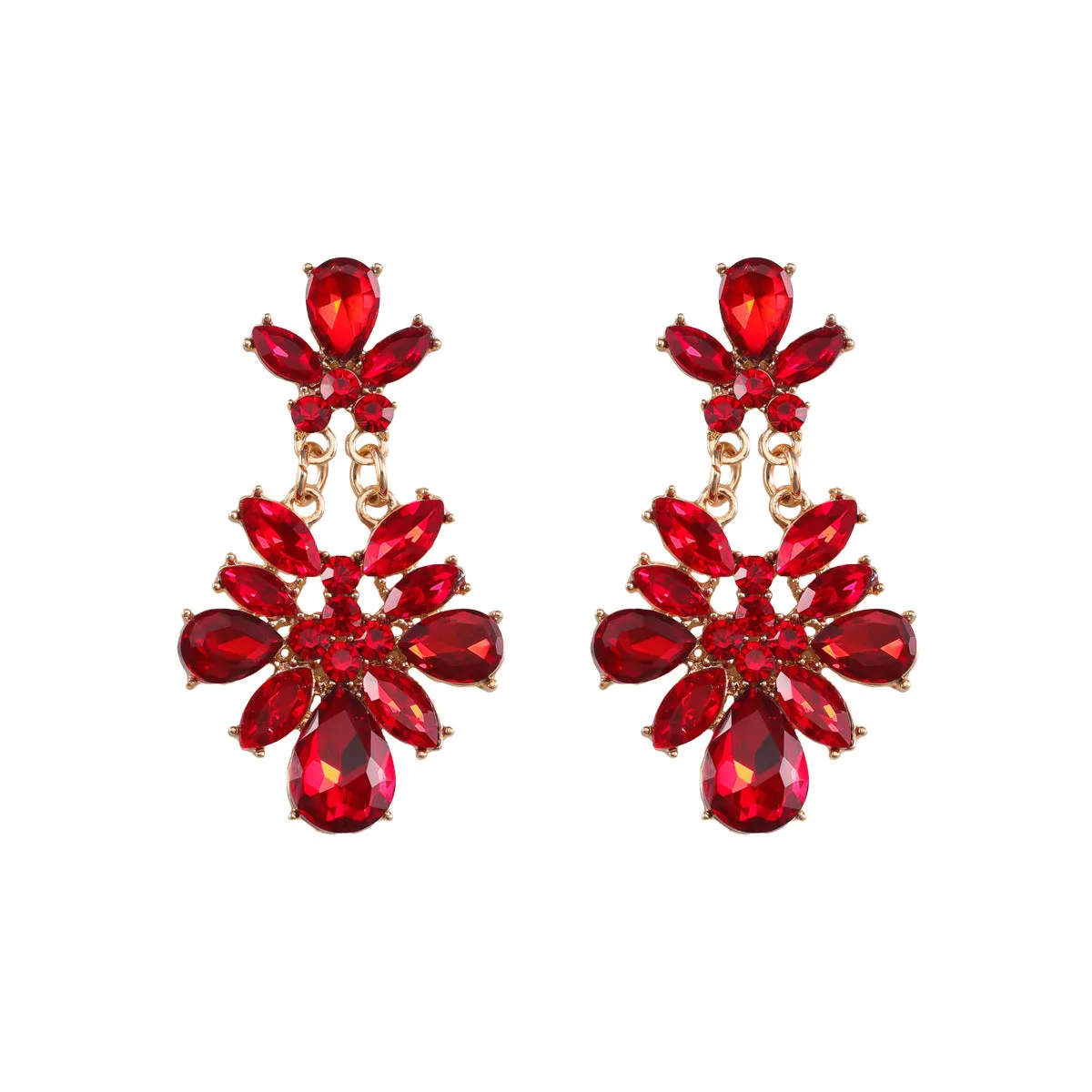 Wholesale Green St. Parcret festival irregular crystal flower earrings