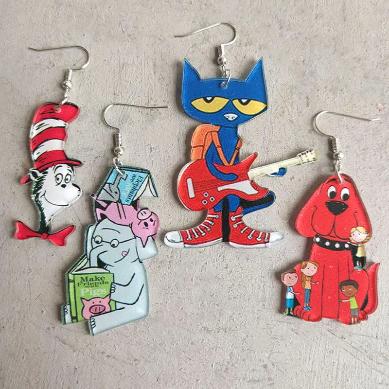 Wholesale Guitar Cat Elephant Puppy Student Teacher Earrings