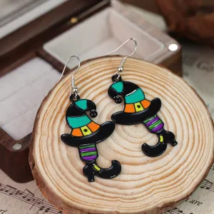 Wholesale Halloween Alloy Oil Drip Fashion Hat Boots Earrings