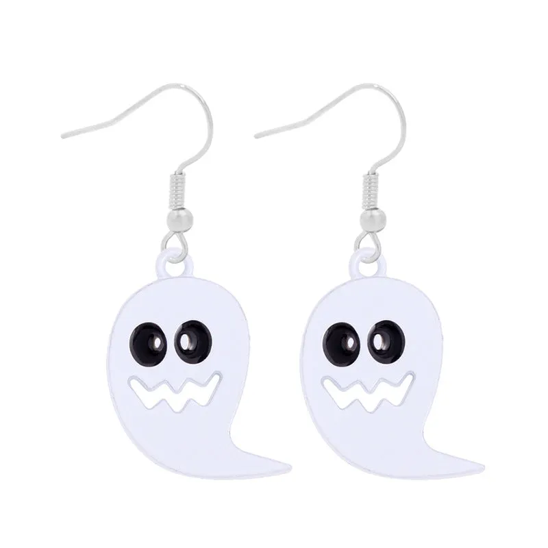 Wholesale Halloween Alloy Oil Dripping Funny Horror Pirate Skull Pumpkin Earrings