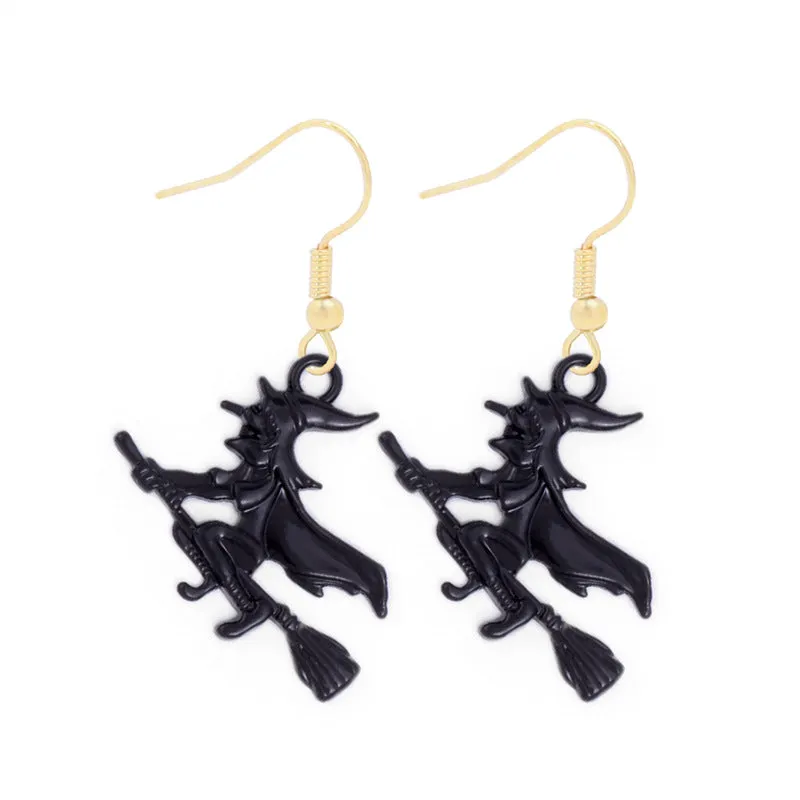Wholesale Halloween Alloy Oil Dripping Funny Horror Pirate Skull Pumpkin Earrings