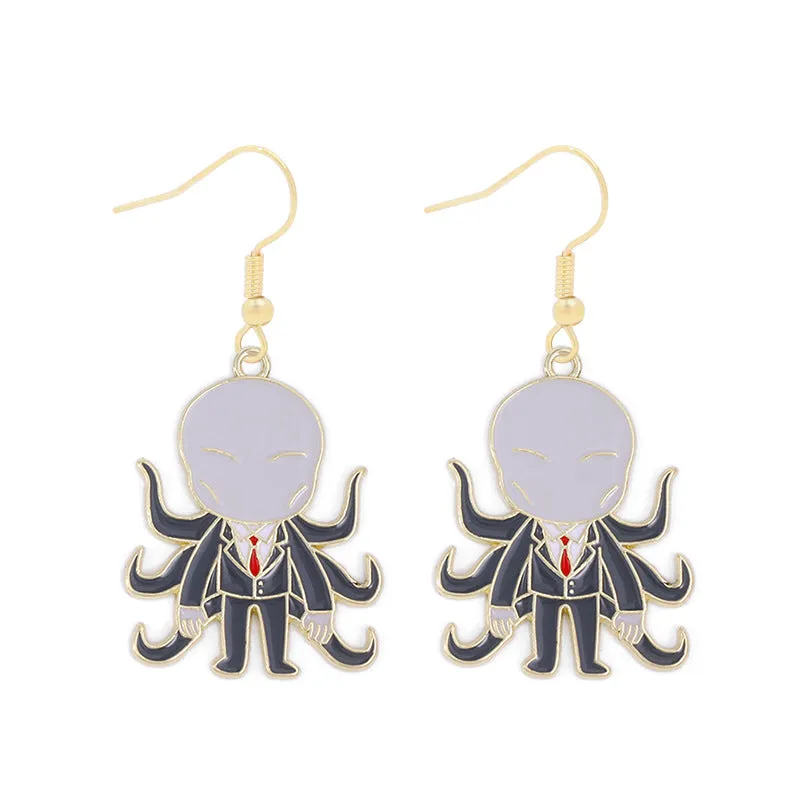 Wholesale Halloween Alloy Oil Dripping Funny Horror Pirate Skull Pumpkin Earrings