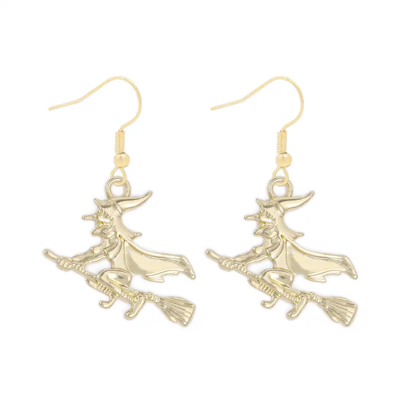 Wholesale Halloween Alloy Oil Dripping Funny Horror Pirate Skull Pumpkin Earrings