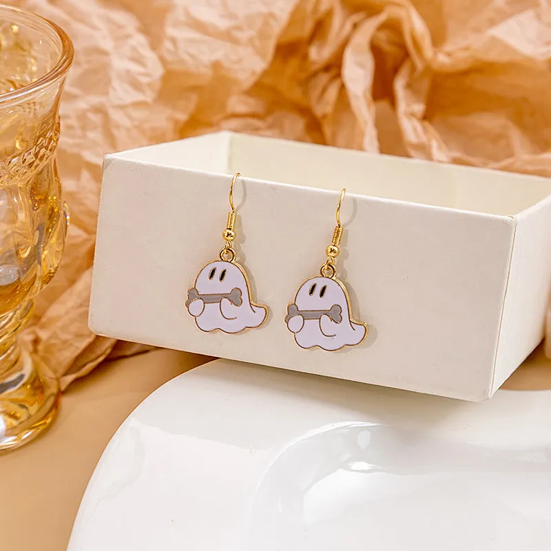 Wholesale Halloween Bat Pumpkin Funny Horror Skull Eye Earrings