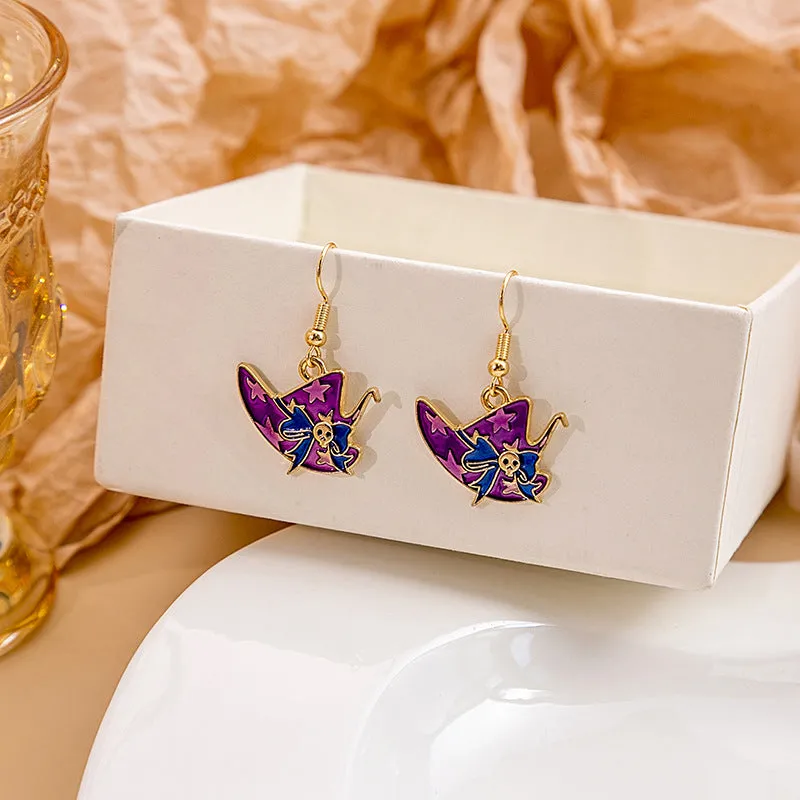 Wholesale Halloween Bat Pumpkin Funny Horror Skull Eye Earrings