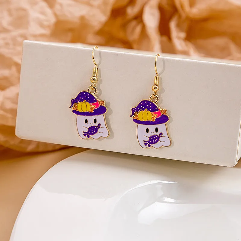 Wholesale Halloween Bat Pumpkin Funny Horror Skull Eye Earrings