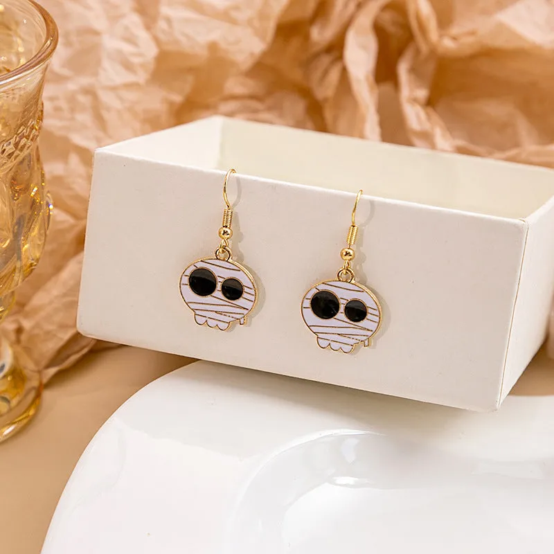 Wholesale Halloween Bat Pumpkin Funny Horror Skull Eye Earrings