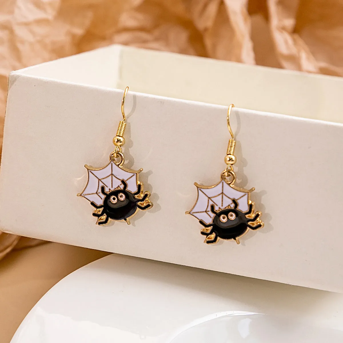 Wholesale Halloween Bat Pumpkin Funny Horror Skull Eye Earrings