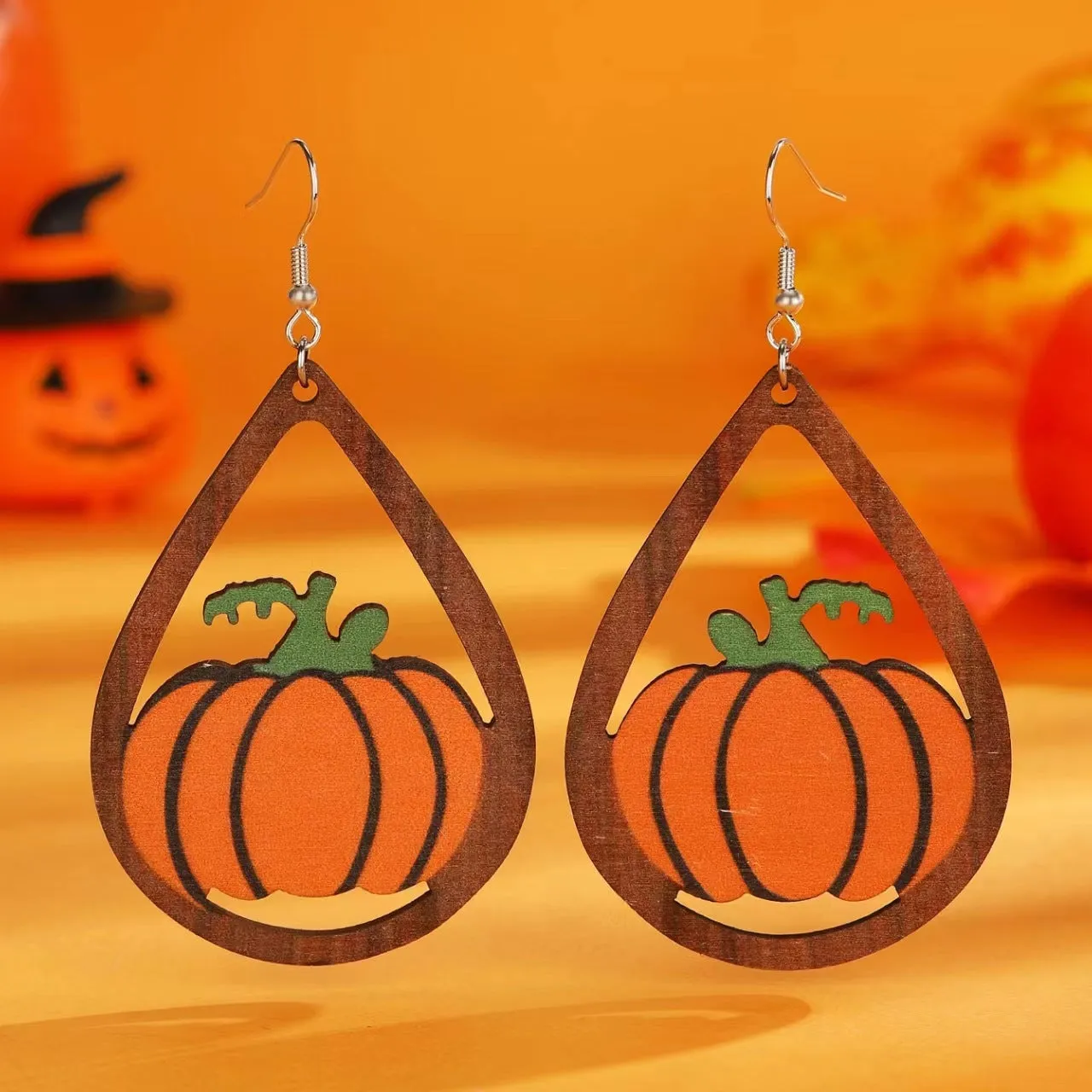 Wholesale Halloween Black Cat Ghost Pumpkin Spliced Drop Earrings