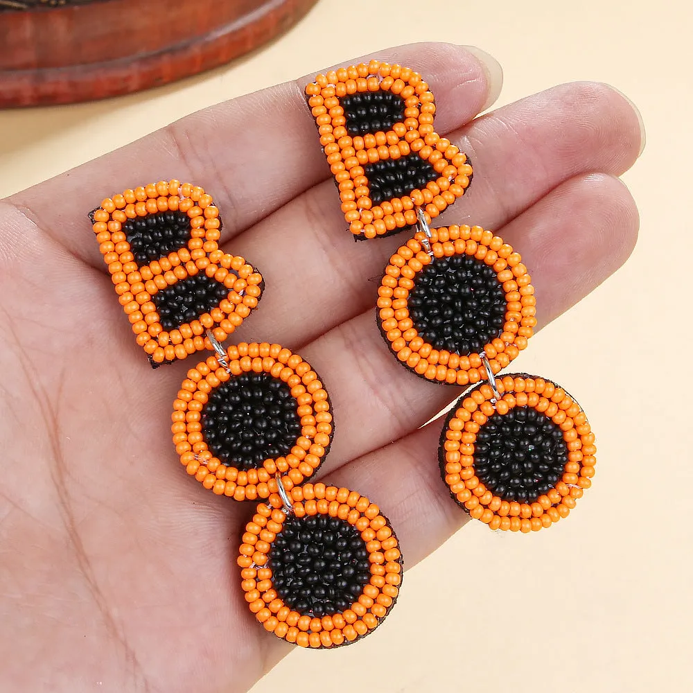 Wholesale Halloween BOO Scary Ghost Face Beaded Earrings
