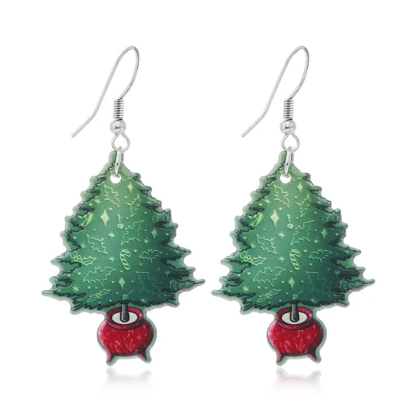 Wholesale Halloween Christmas Tree Bells Little Dinosaur Cane Demon Funny Earrings
