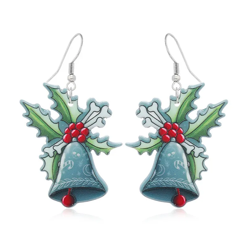 Wholesale Halloween Christmas Tree Bells Little Dinosaur Cane Demon Funny Earrings