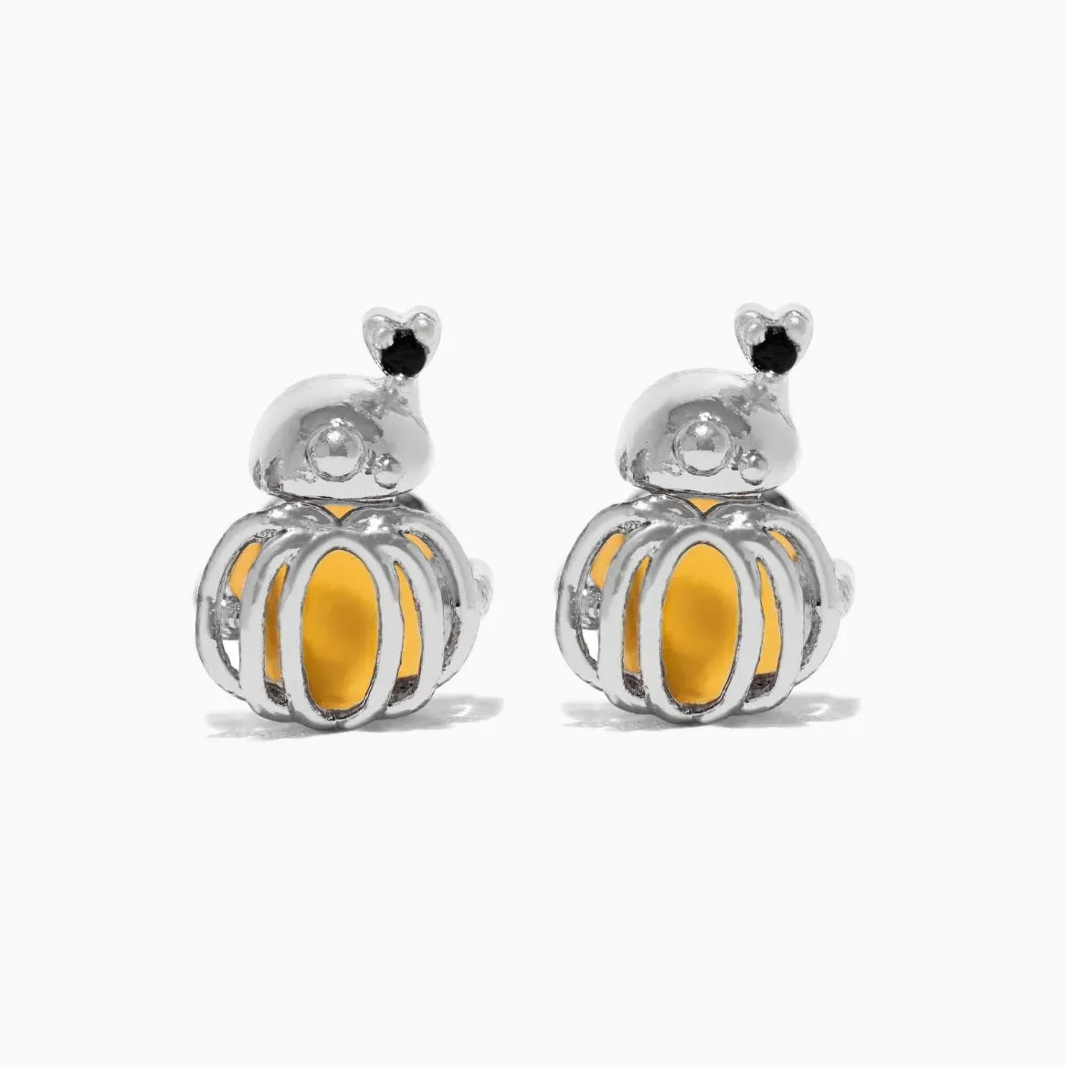Wholesale Halloween Creative Copper Gold-plated Funny Oil Drop Zircon Cartoon Pumpkin Ghost Earrings