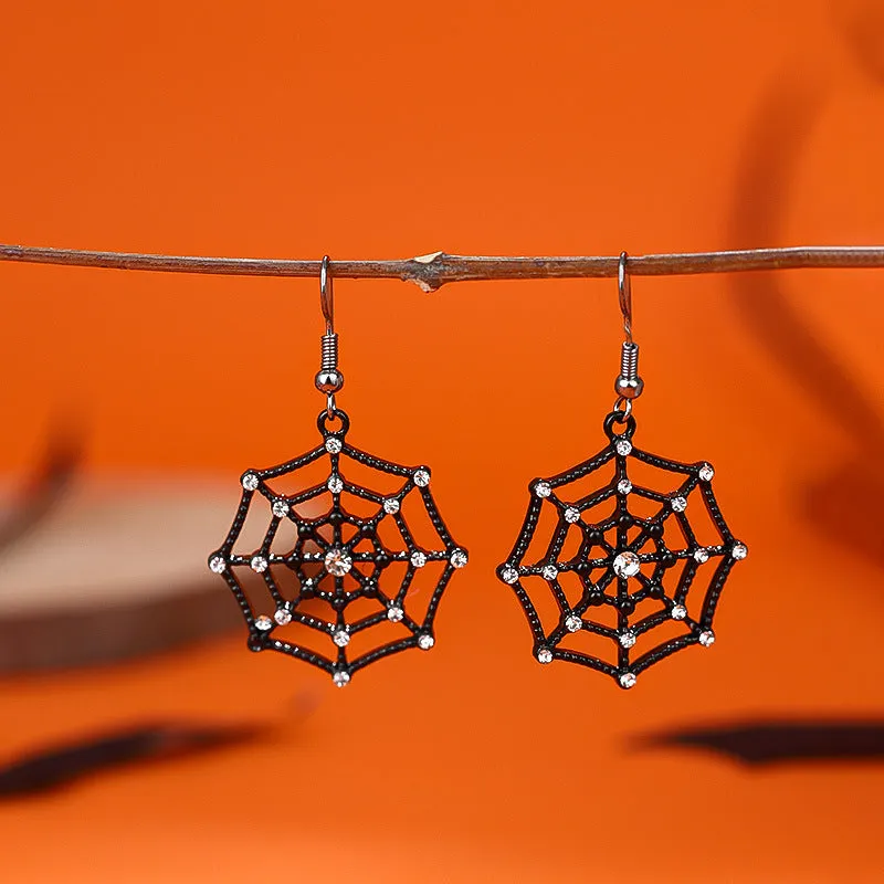 Wholesale Halloween Creative Funny Dark Ghost Bat Spider Skull Earrings
