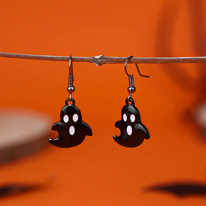 Wholesale Halloween Creative Funny Dark Ghost Bat Spider Skull Earrings