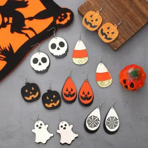 Wholesale Halloween Cute Cartoon Pumpkin Ghost Dark Horror Skull Personality Earrings