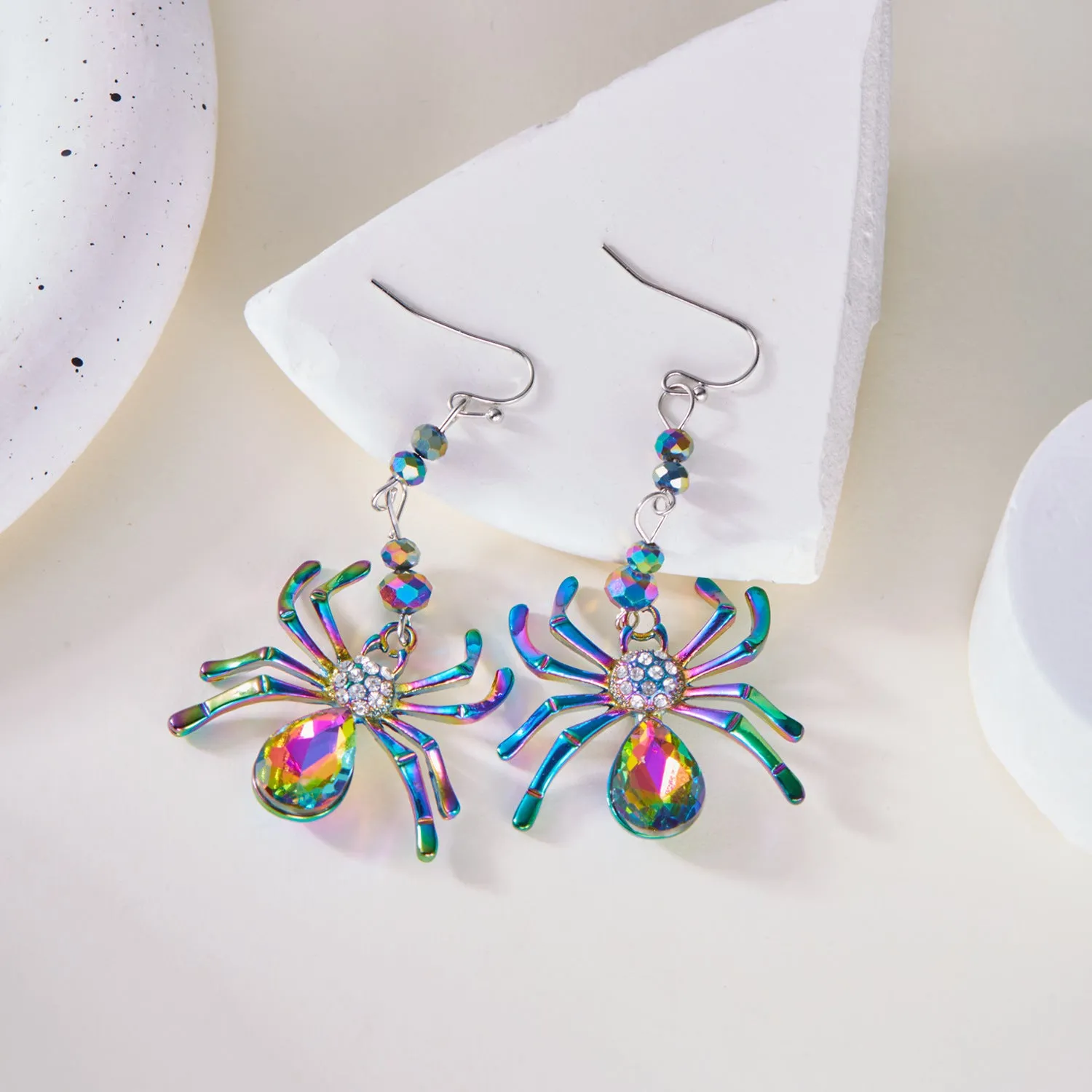 Wholesale Halloween Dark Gothic Colorful Exaggerated Spider Earrings