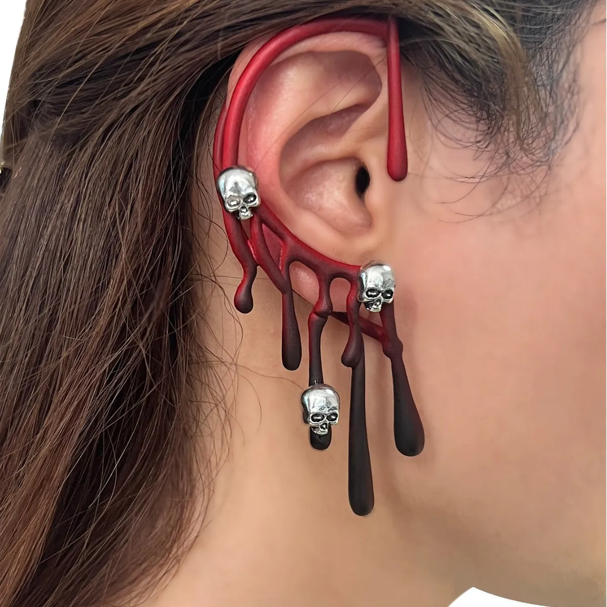 Wholesale Halloween Exaggerated Lava Retro Wine Red Earrings