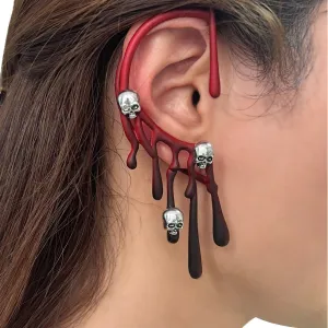 Wholesale Halloween Exaggerated Lava Retro Wine Red Earrings