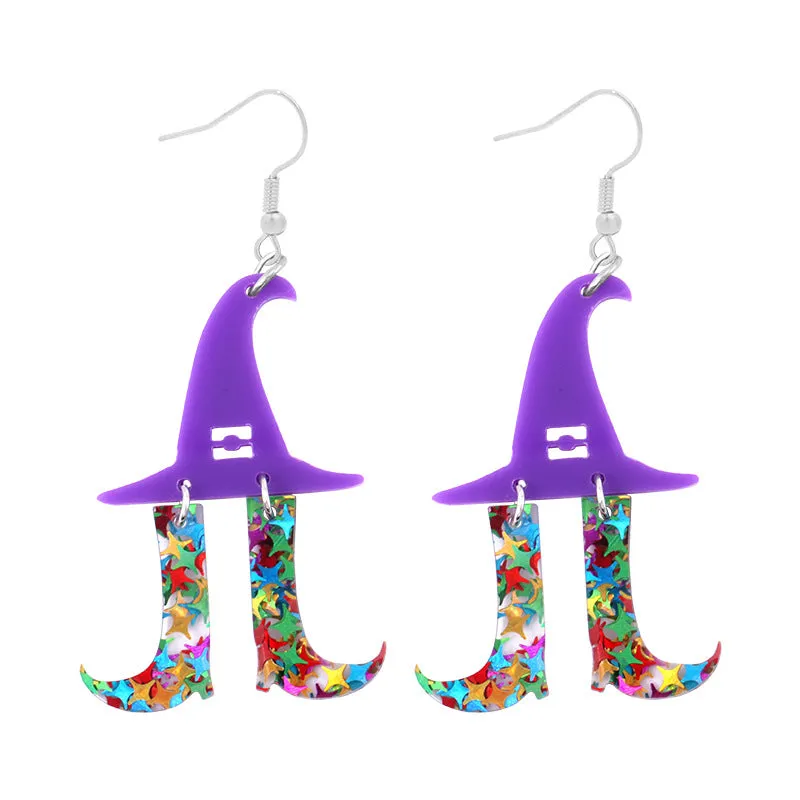 Wholesale Halloween Exaggerated Skeleton Spider Web Pumpkin Earrings