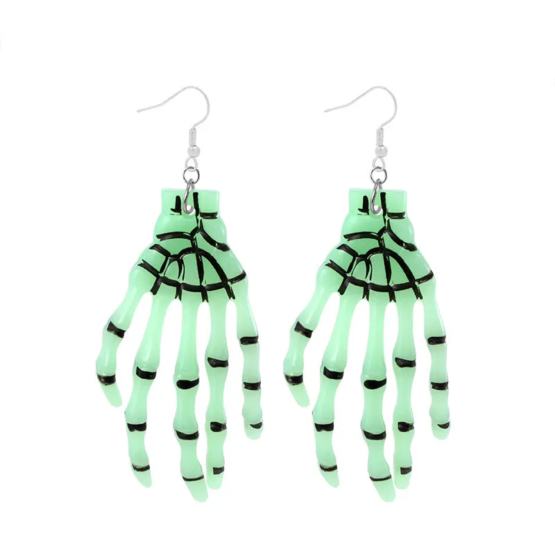 Wholesale Halloween Exaggerated Skeleton Spider Web Pumpkin Earrings