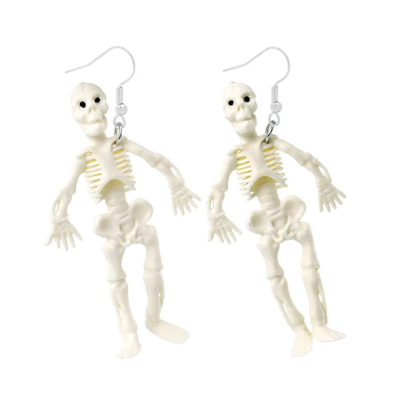 Wholesale Halloween Exaggerated Skeleton Spider Web Pumpkin Earrings