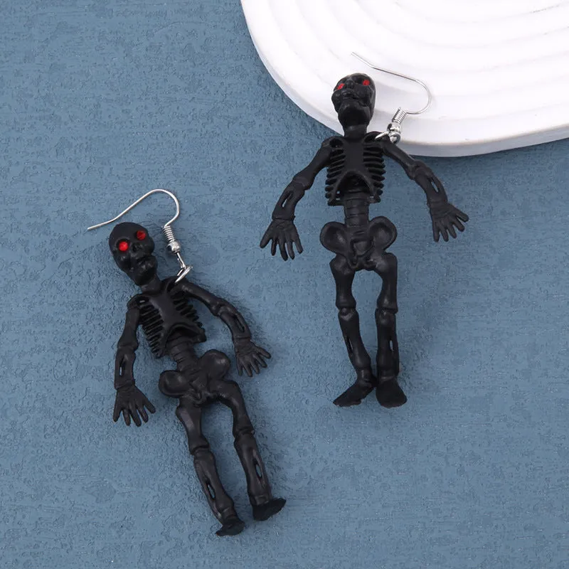 Wholesale Halloween Exaggerated Skeleton Spider Web Pumpkin Earrings