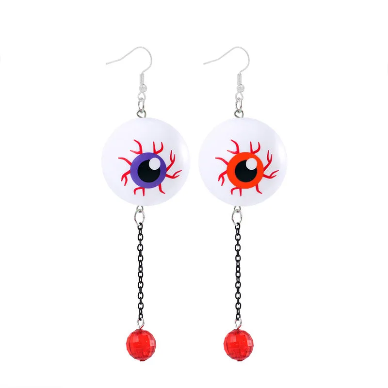 Wholesale Halloween Exaggerated Skeleton Spider Web Pumpkin Earrings