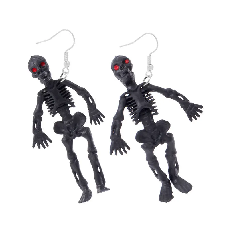 Wholesale Halloween Exaggerated Skeleton Spider Web Pumpkin Earrings