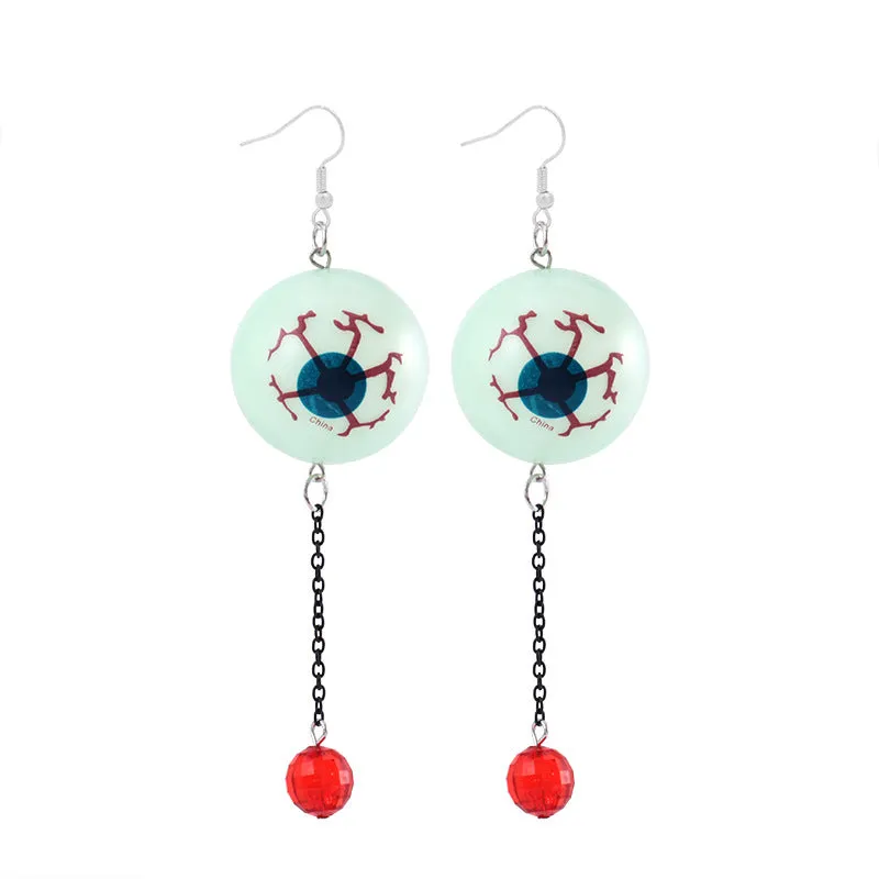 Wholesale Halloween Exaggerated Skeleton Spider Web Pumpkin Earrings